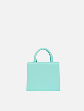 Shop Bag Mini in pelle verde acqua