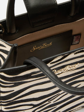 Shop Bag Mini Handbag in zebra-print pony skin leather