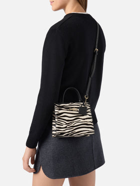 Shop Bag Mini Handbag in zebra-print pony skin leather
