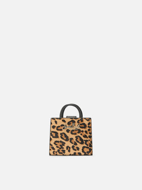 Micro borsa Shop Bag Micro in pelle e cavallino leopardato