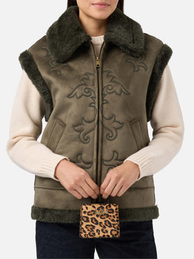 Micro borsa Shop Bag Micro in pelle e cavallino leopardato