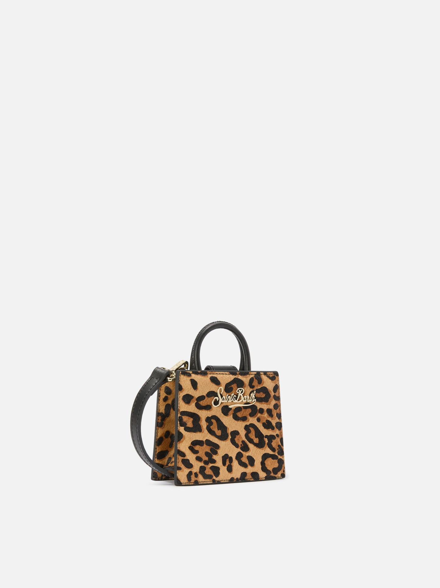 Micro borsa Shop Bag Micro in pelle e cavallino leopardato