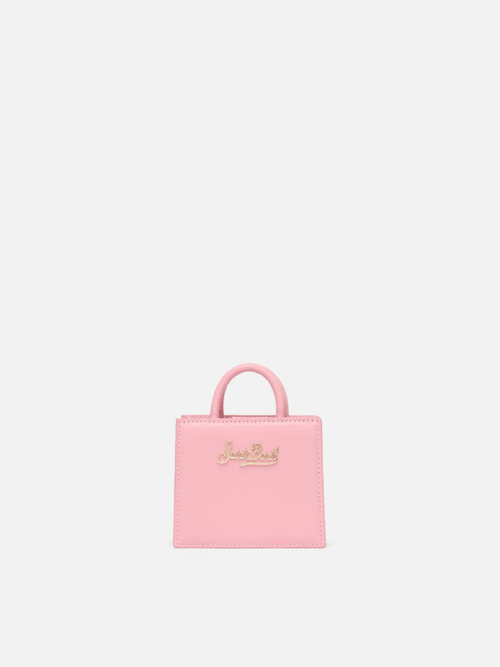 Shop Bag Micro in pelle rosa pastello