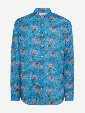 Muslin cotton shirt Sikelia with boho print - MC2 Saint Barth