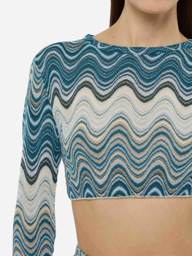 Siviglia raschel knit cropped t-shirt - MC2 Saint Barth