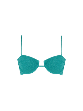 Teal lurex Salina underwired bralette top - MC2 Saint Barth