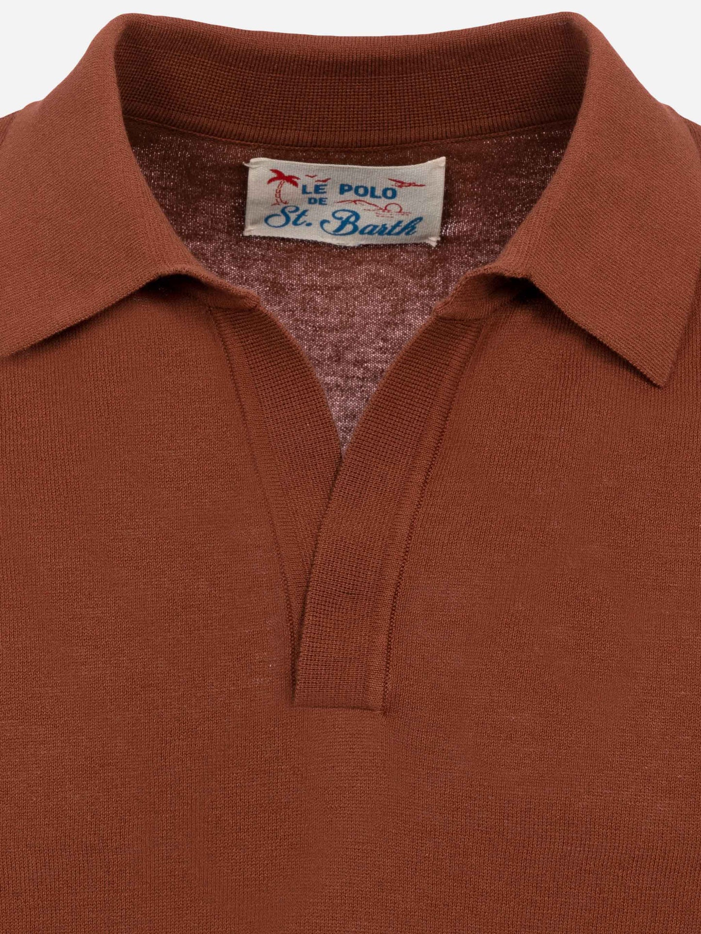 Sloan – Kamelbraunes Strick-Poloshirt