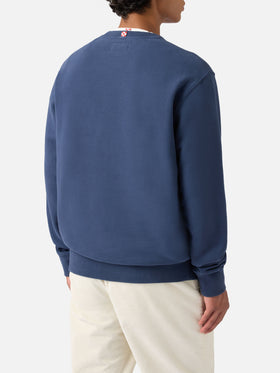 Soho cotton sweatshirt in navy blue with St. Barth embroidery