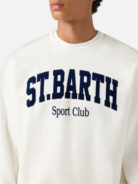 Soho cotton sweatshirt in white with flock St. Barth Sport Club print