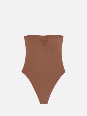 Soleil brown strapless one-piece swimsuit - MC2 Saint Barth