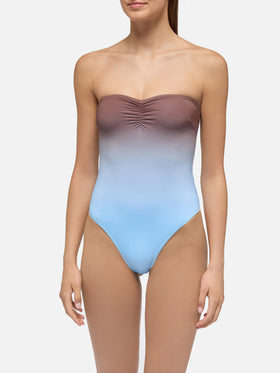 Soleil strapless one-piece swimsuit with gradient print - MC2 Saint Barth