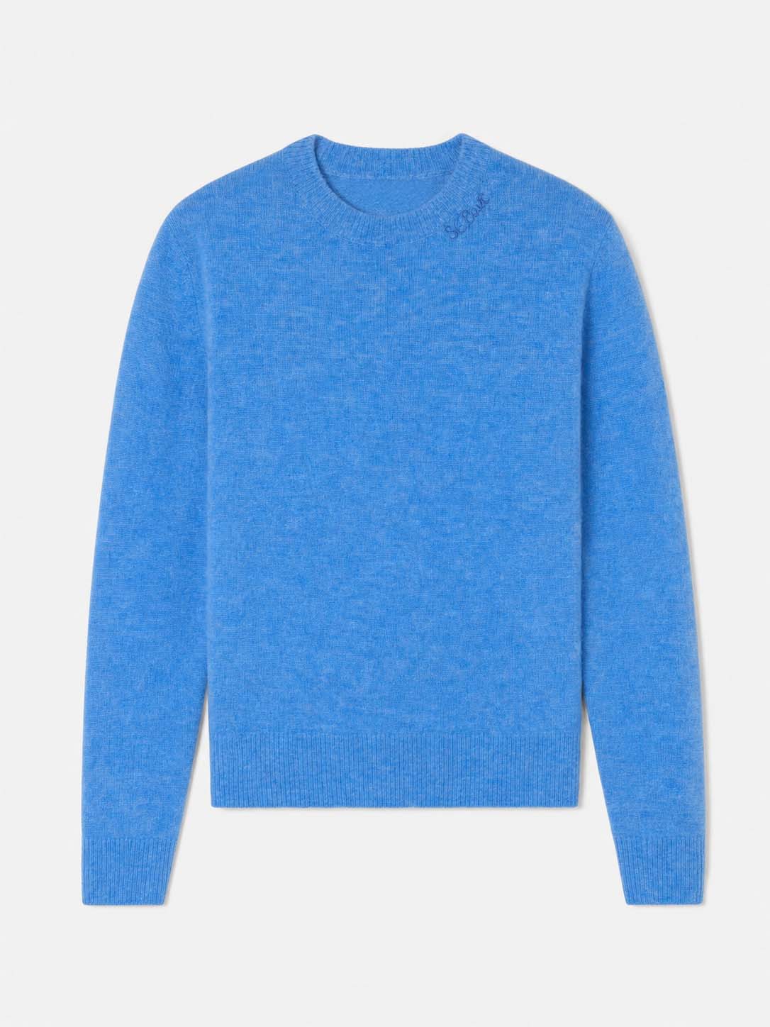 Jersey elástico Sorbonne azul empolvado