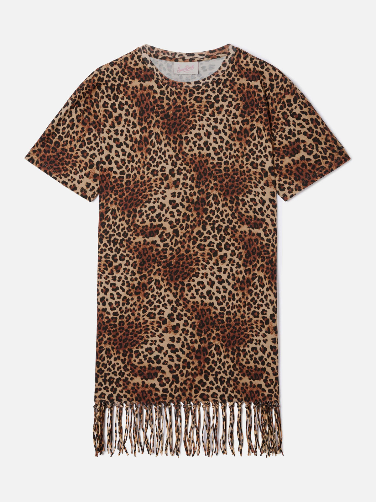 Midi Sereia dress with all-over leopard print