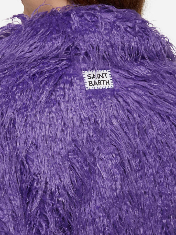 Purple furry short jacket Sully - MC2 Saint Barth
