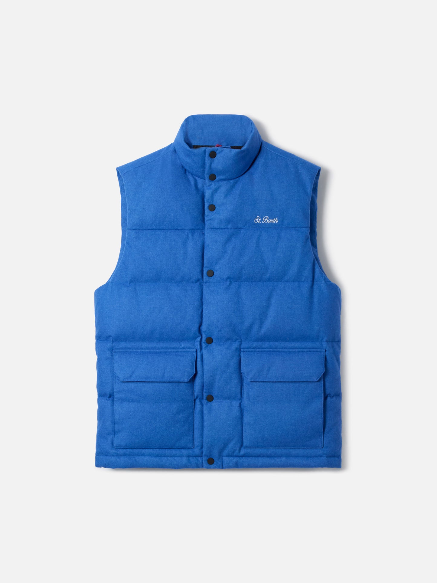 Man down padded wooly bluette vest with pockets