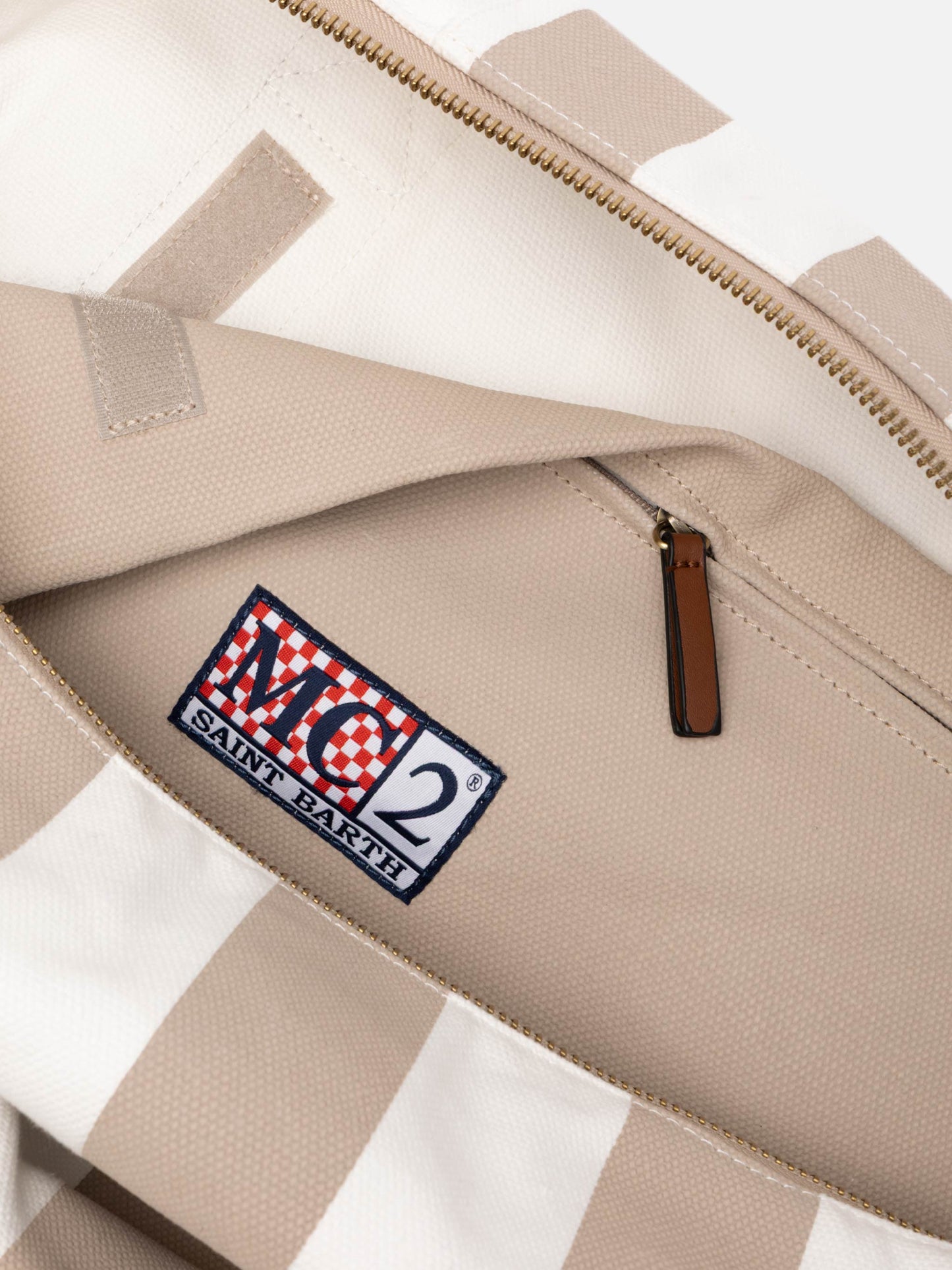 Reisetasche aus Baumwollcanvas mit Streifenmuster