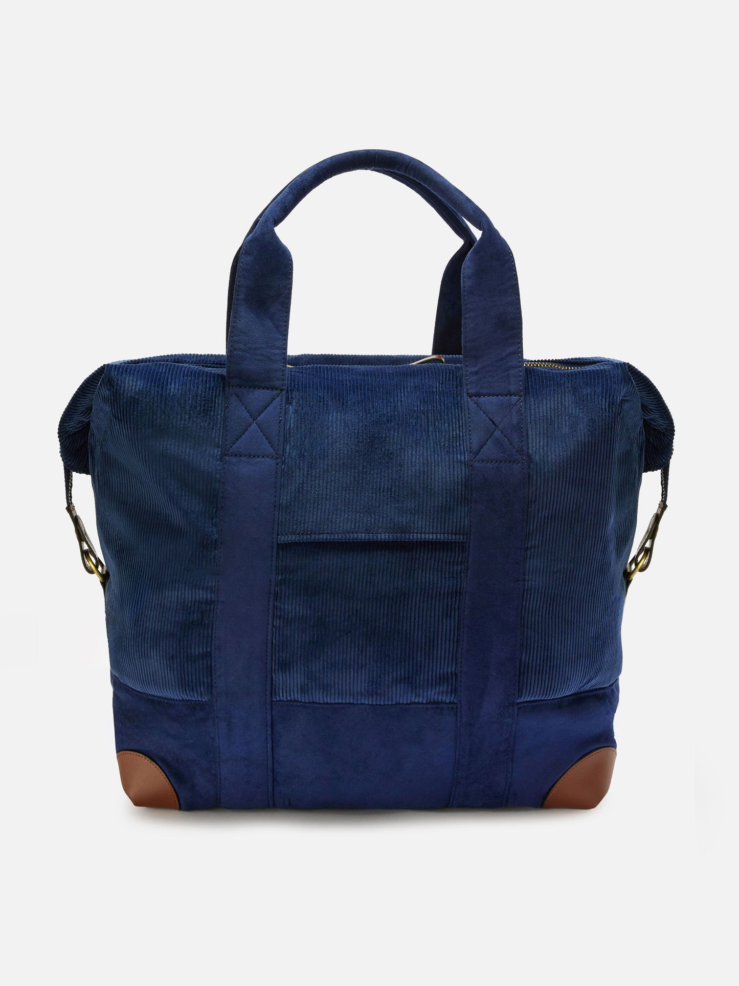 Borsone da viaggio Travel Bag Corduroy in velluto a coste blu e suede
