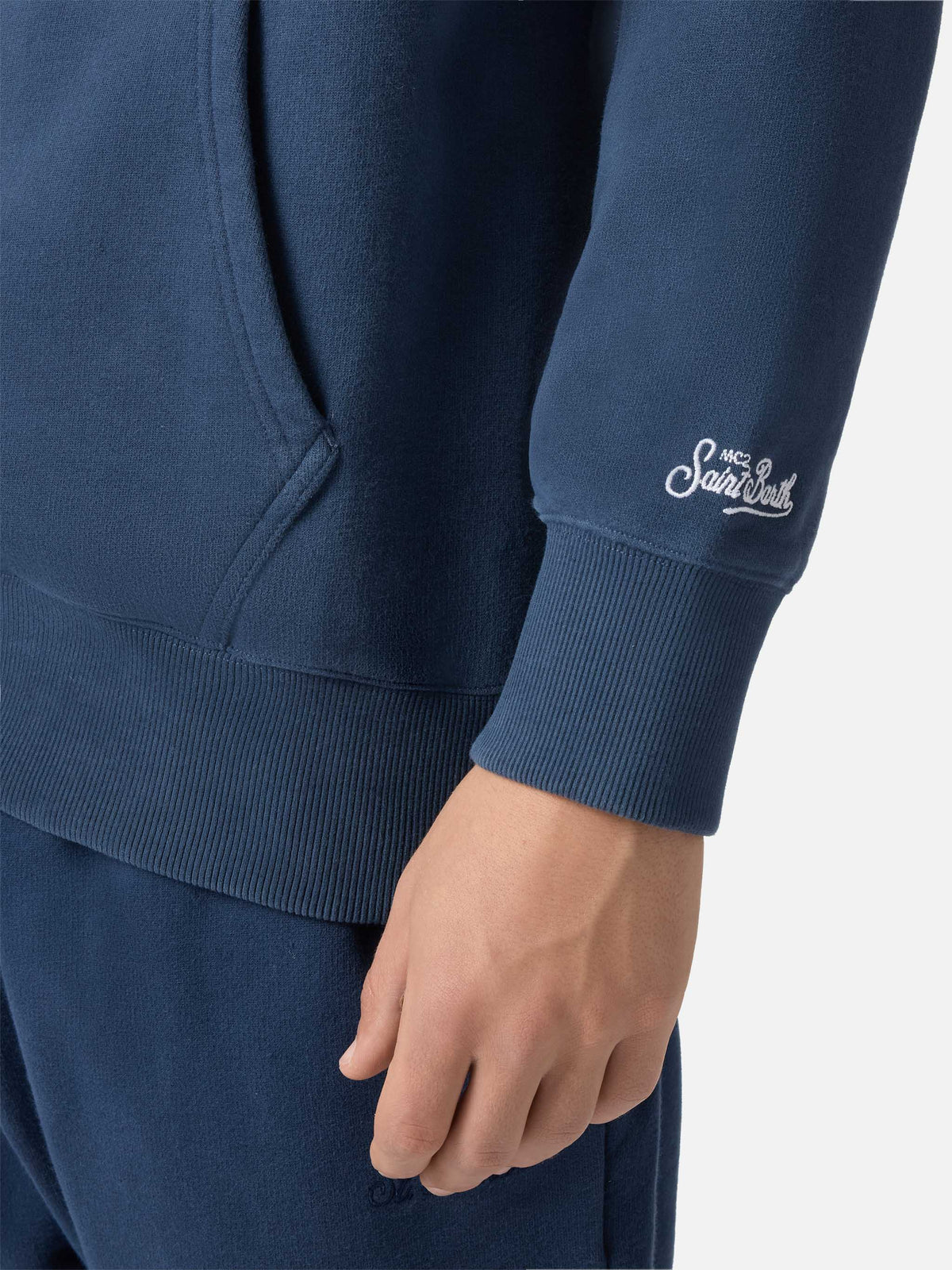 Blauer Tribeca Hoodie aus Baumwolle mit St. Moritz-Print | ST. MORITZ TOP OF THE WORLD