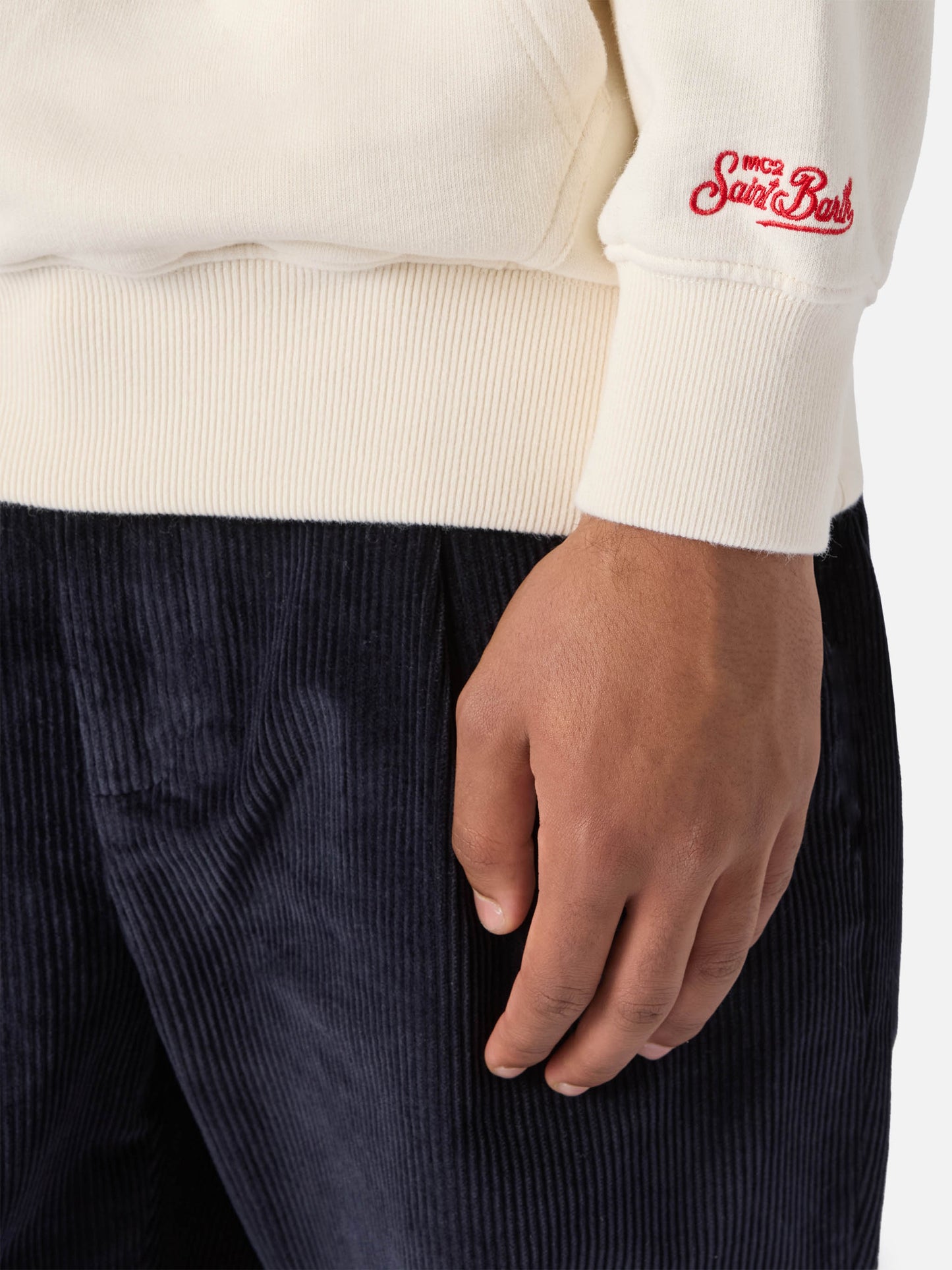 Sweat à capuche Tribeca en coton blanc avec broderie Vacanze di Natale | ÉDITION SPÉCIALE VACANZE DI NATALE
