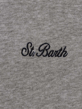 Man mélange grey sweatshirt Tribeca with St. Barth embroidery - MC2 Saint Barth