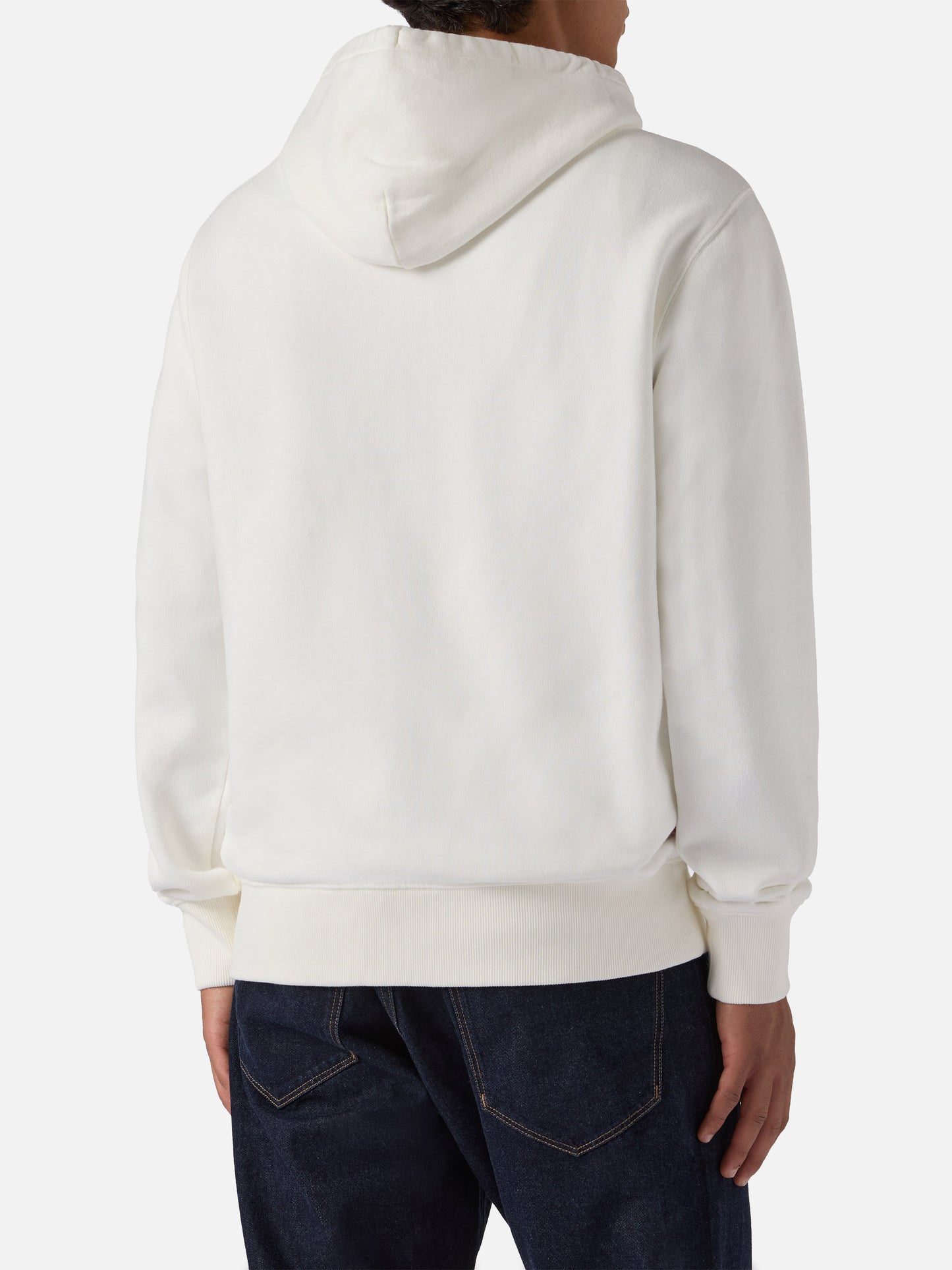 Tribeca cotton hoodie in white with Yuppies flock print | YUPPIES SPECIAL EDITION