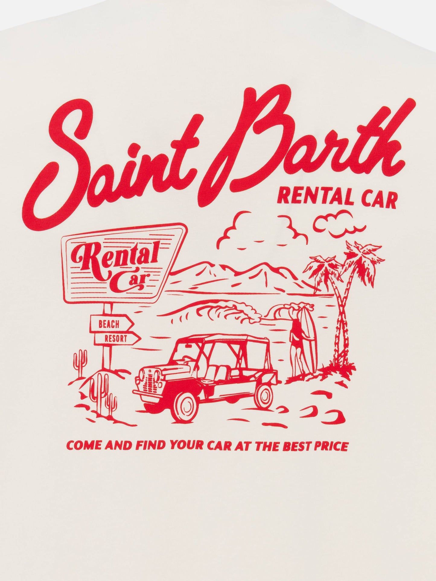Organic cotton T-shirt with Saint Barth rental car print - MC2 Saint Barth