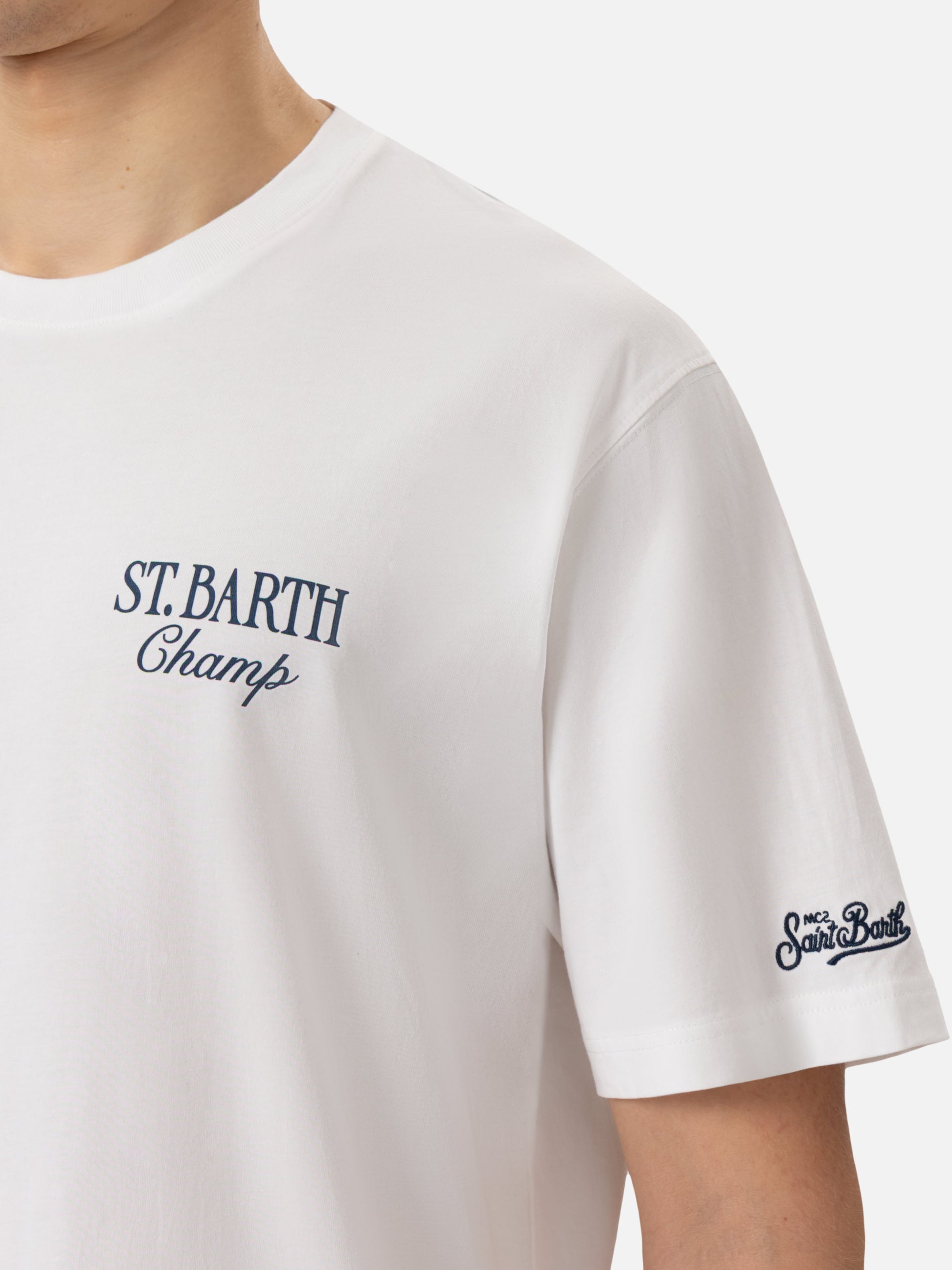 Cotton T-shirt with St. Barth tennis print - MC2 Saint Barth