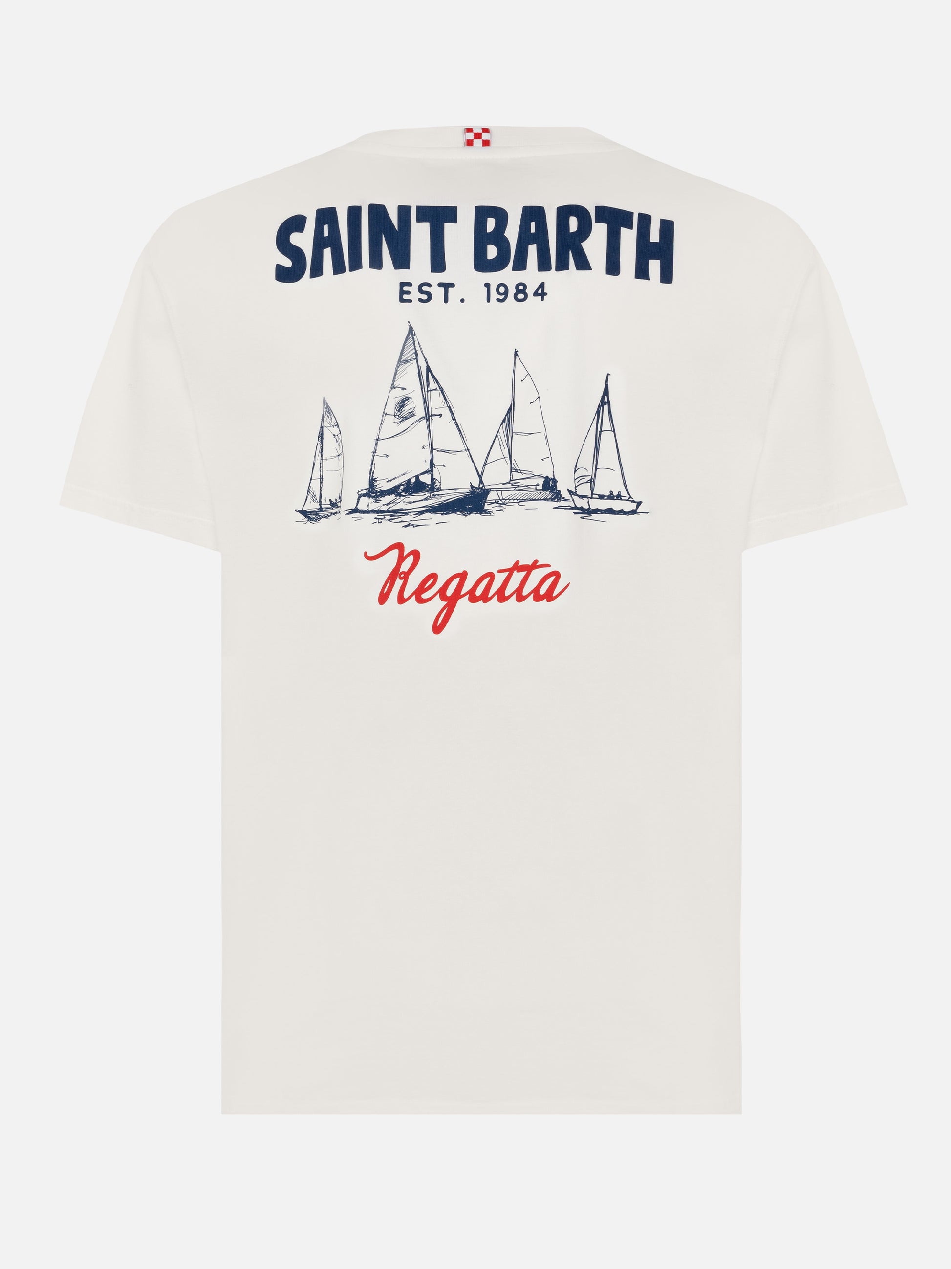 Organic cotton T-shirt with Saint Barth regatta print - MC2 Saint Barth