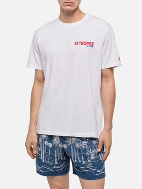 Cotton T-shirt with St. Tropez postcard print - MC2 Saint Barth