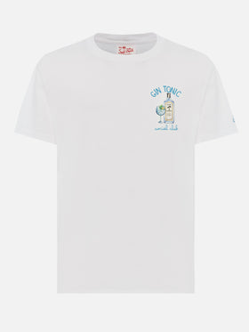 Organic cotton T-shirt with gin tonic social club embroidery - MC2 Saint Barth