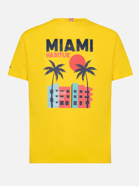 Organic cotton T-shirt with Miami postcard print - MC2 Saint Barth