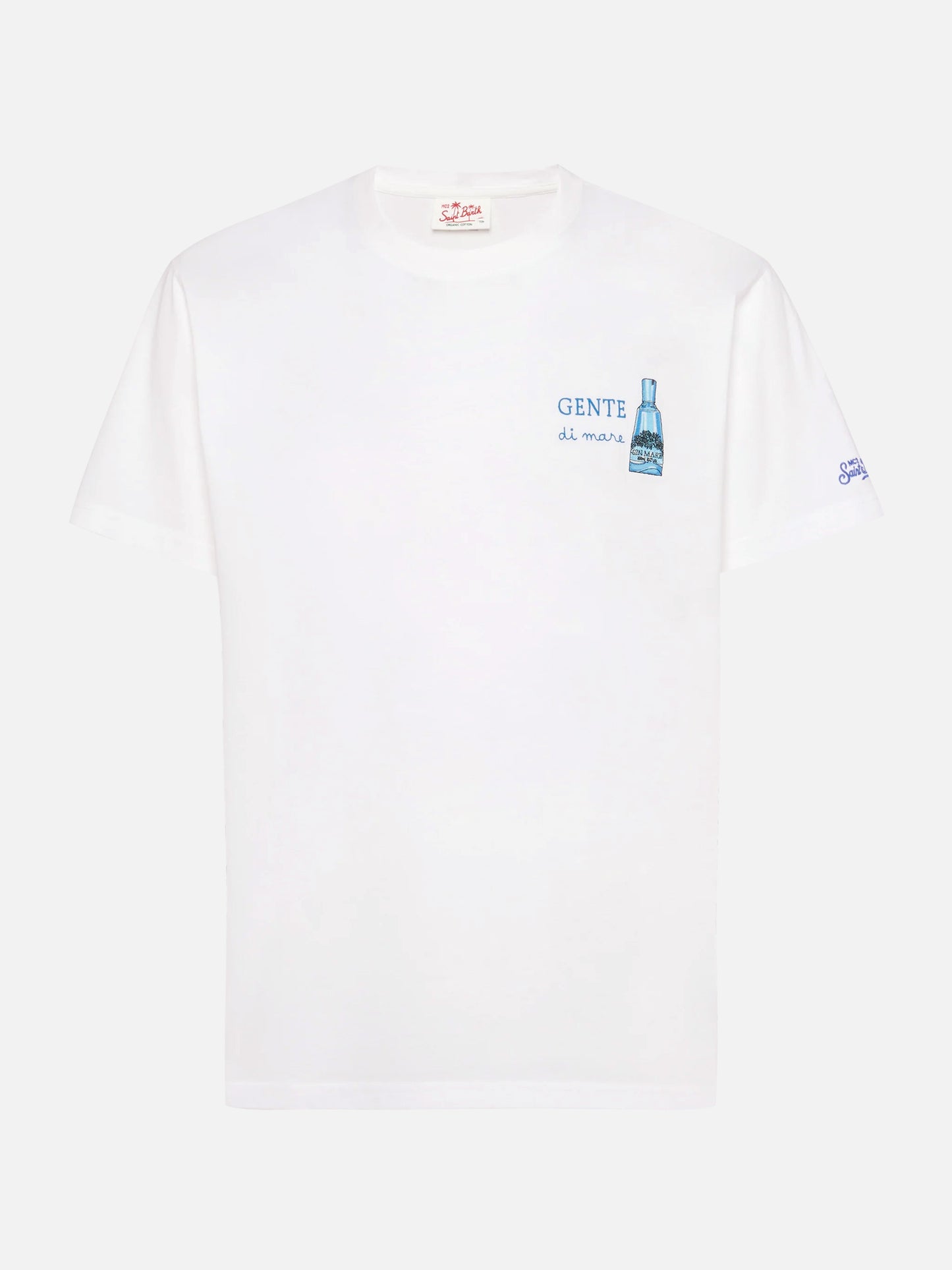 Baumwoll-T-Shirt mit Gente di Mare-Print und -Stickerei | GIN MARE SPECIAL EDITION
