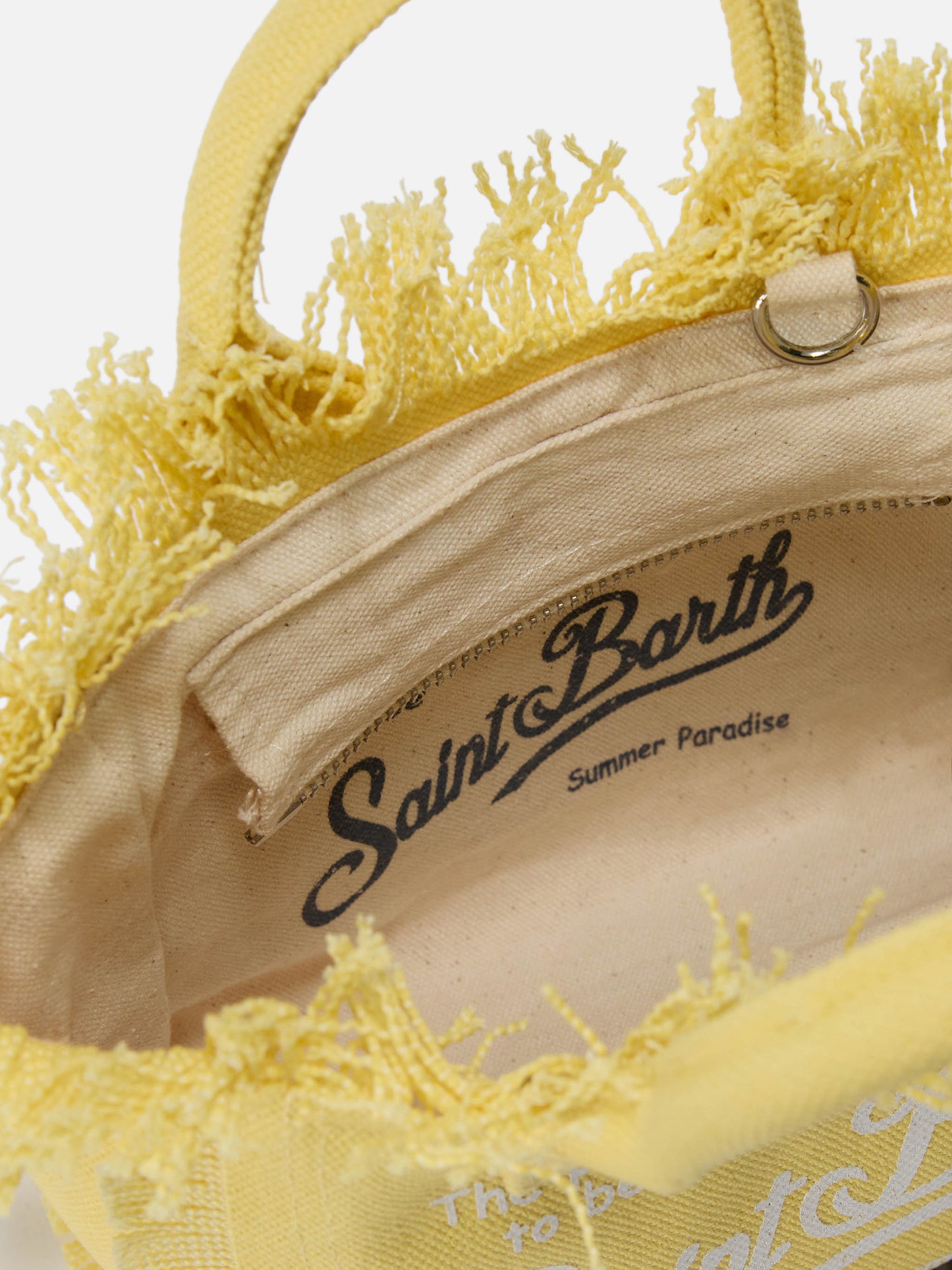 Neceser mini de lona en color liso amarillo claro