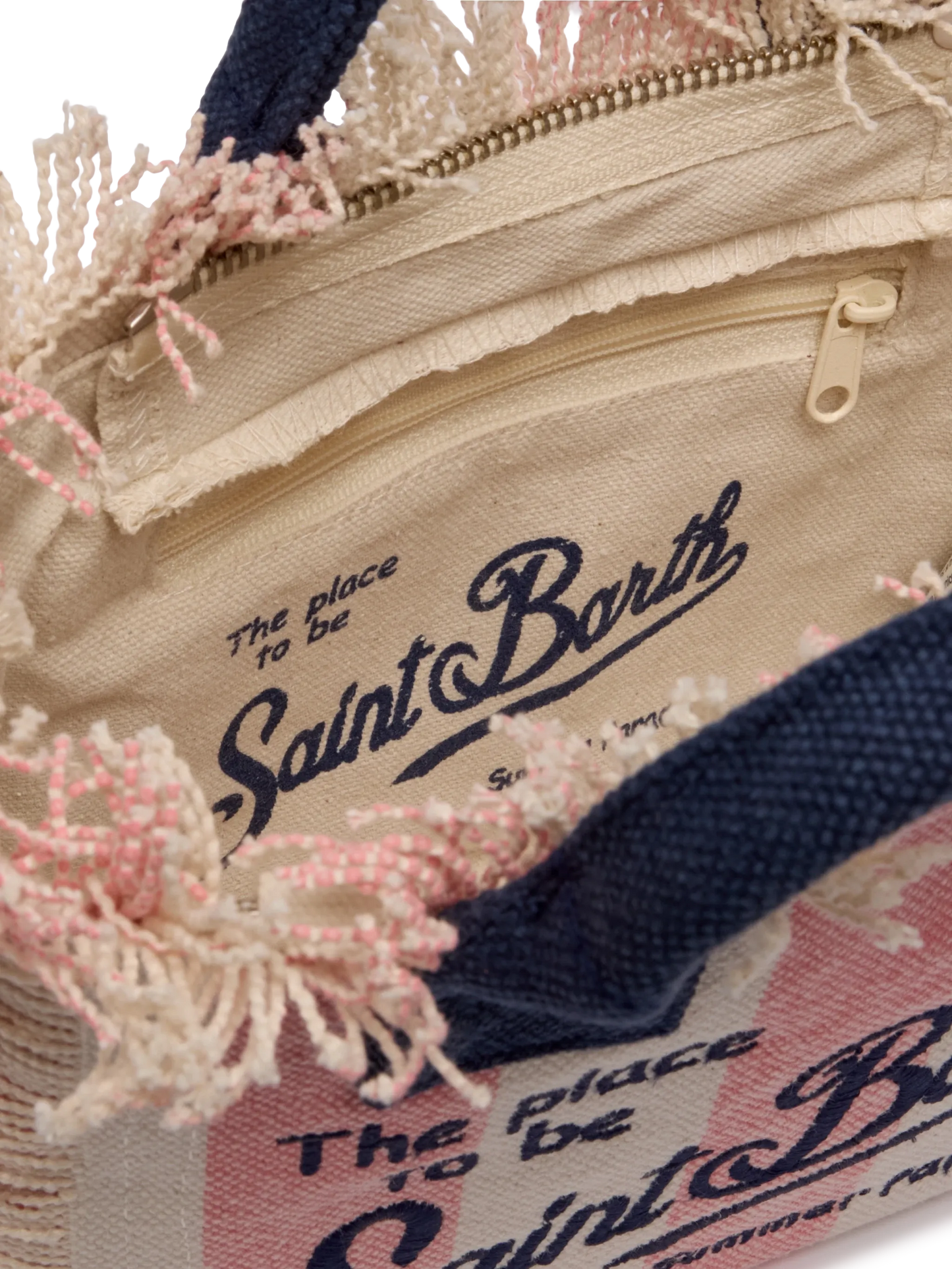 Cotton canvas Mini Vanity bag with striped print - MC2 Saint Barth