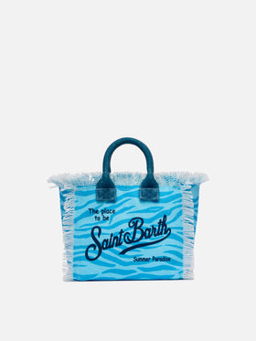 Mini-Kosmetiktasche aus Baumwollcanvas mit Zebra-Print