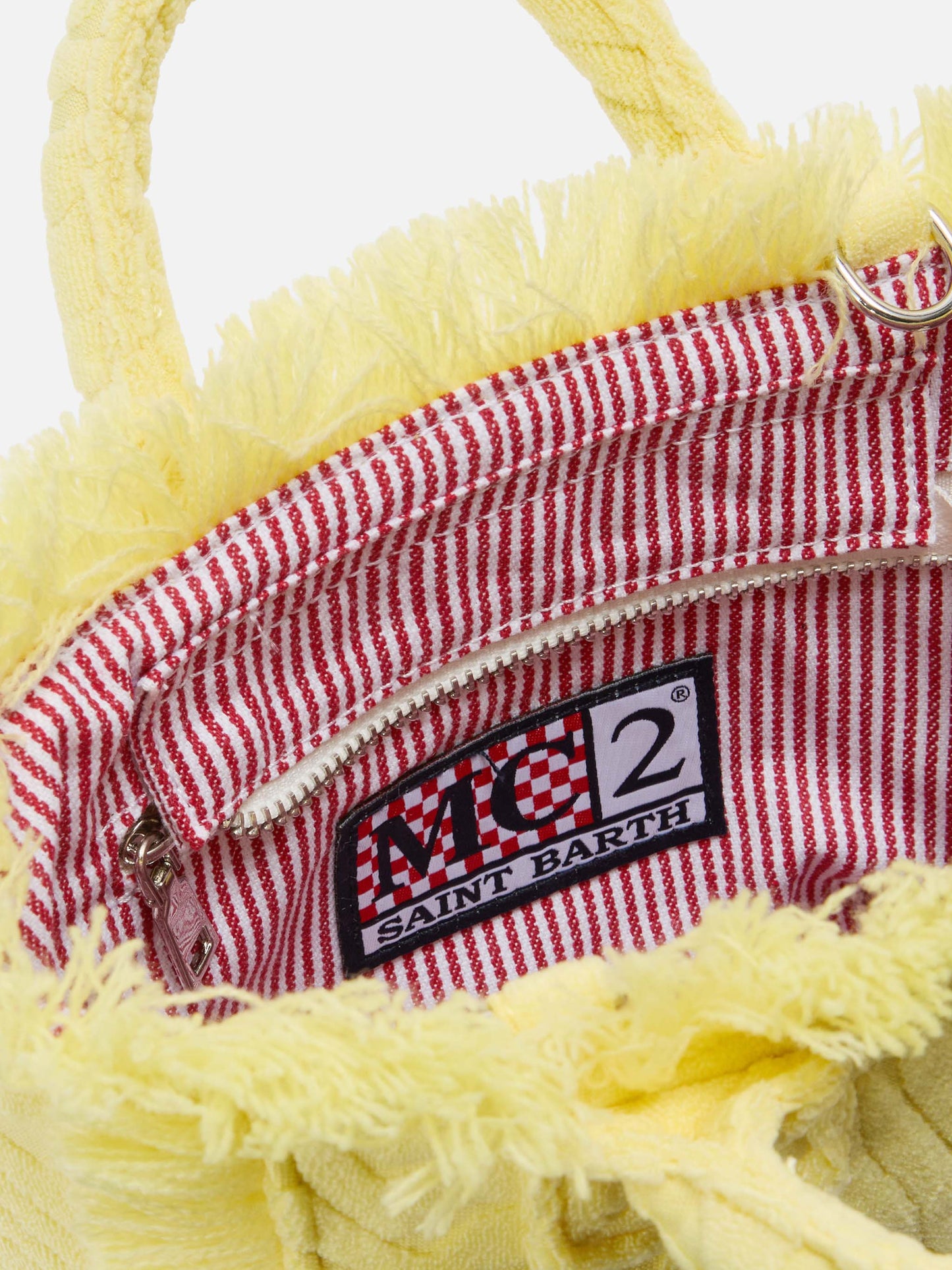 Terry effect Vanity mini bag with raised zebra pattern