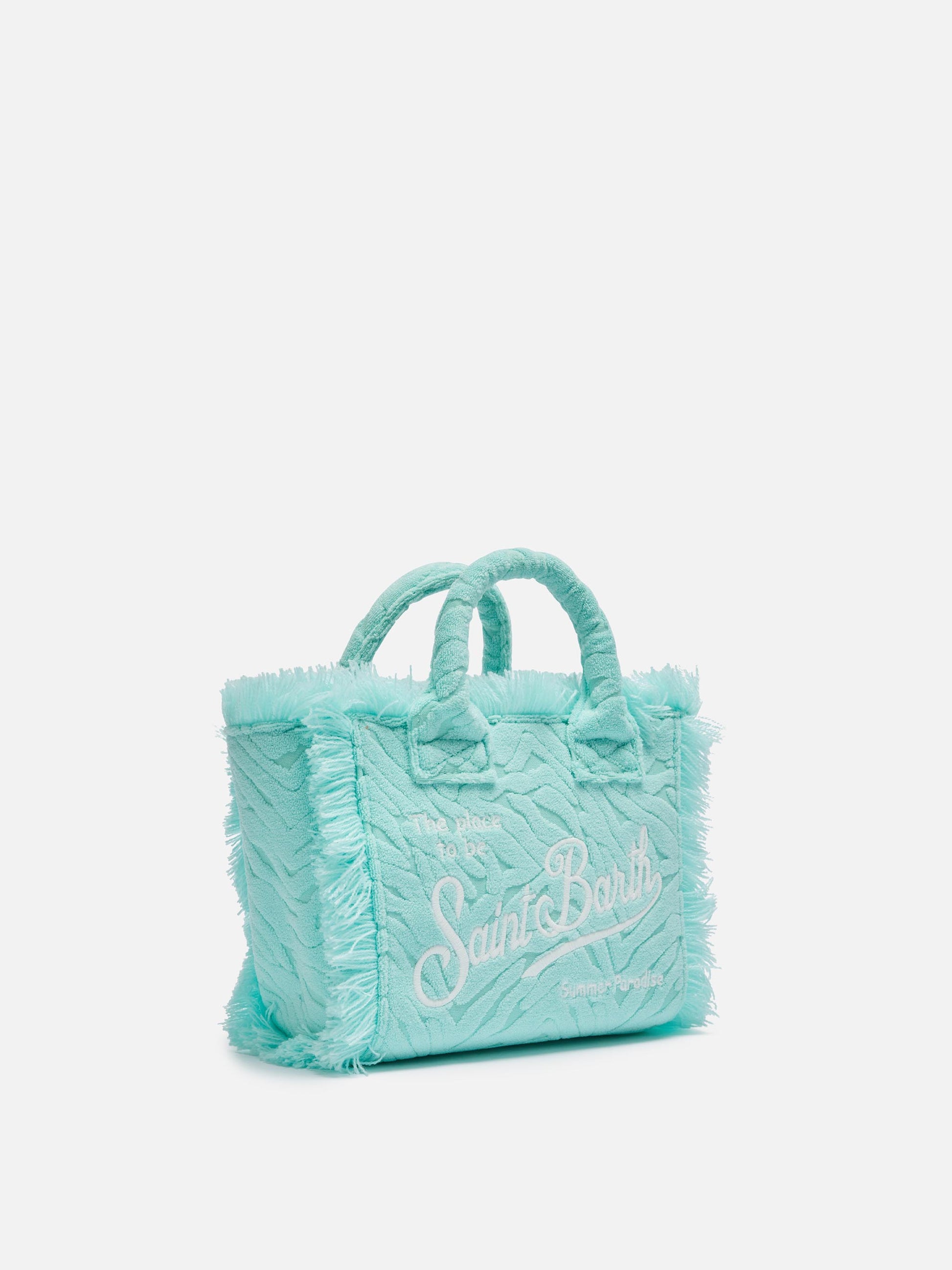 Water green zebra embossed Mini Vanity Sponge Bag - MC2 Saint Barth
