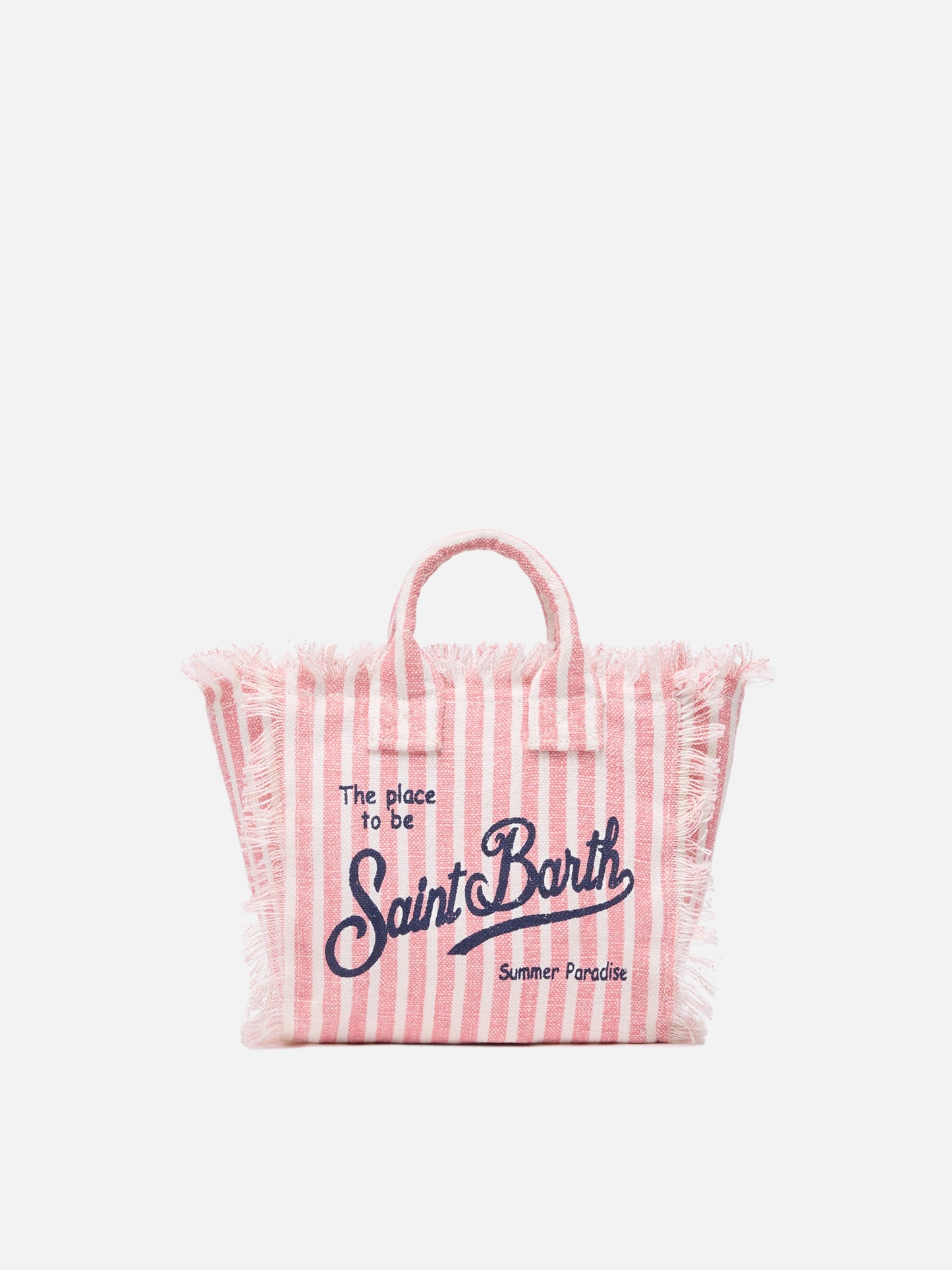 Borsa Mini Vanity Linen con stampa a righe