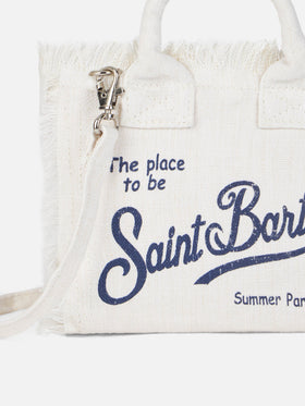 Mini Vanity Tasche aus cremeweißem Leinen