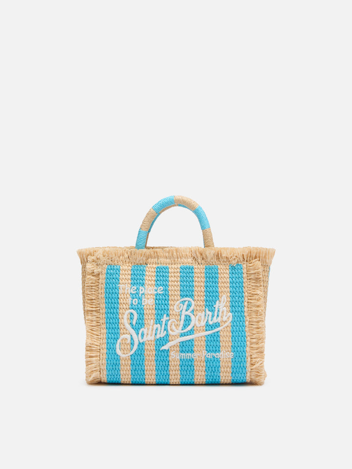 Mini Vanity Tasche in Strohoptik mit Streifenprint