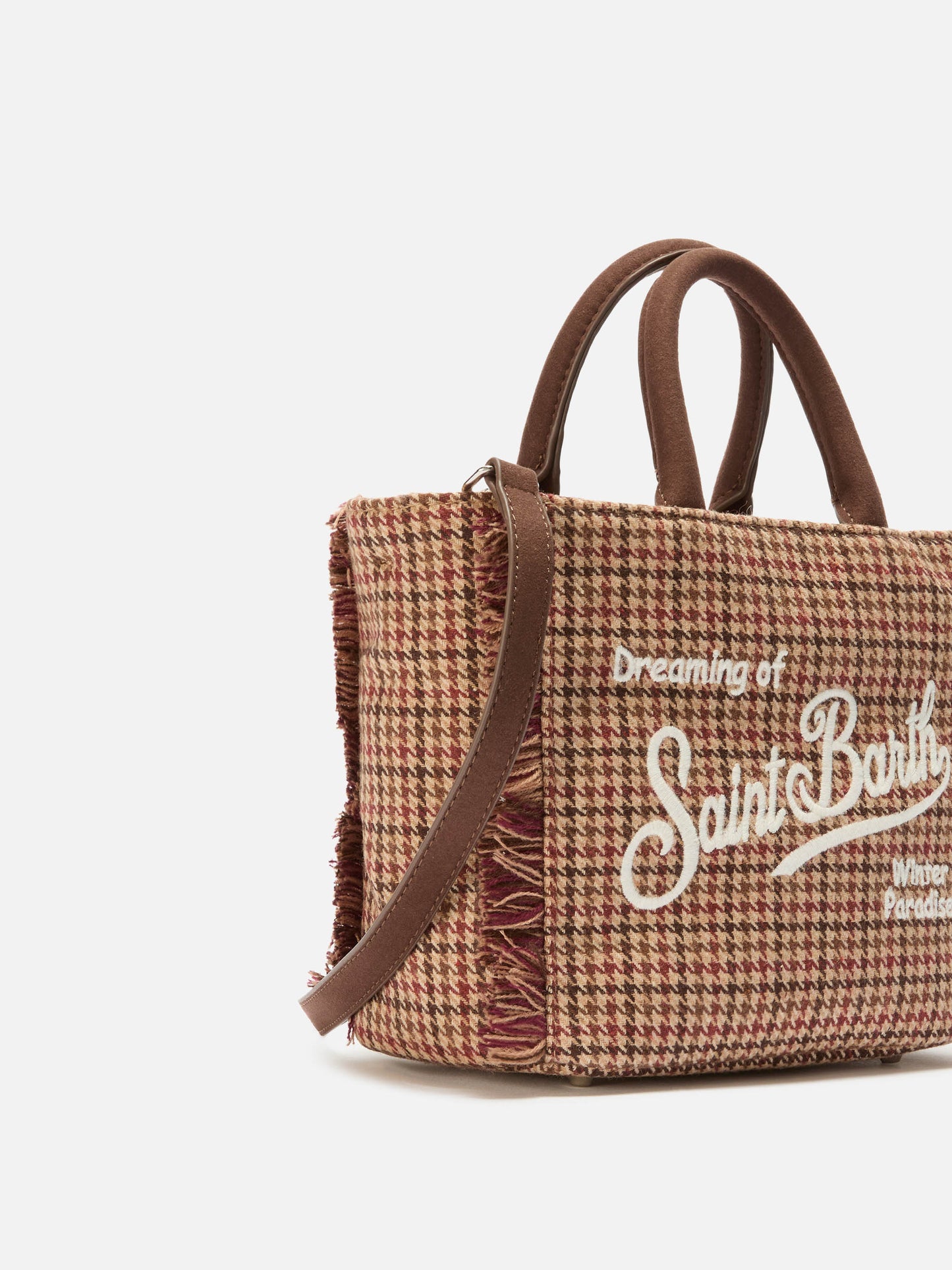 Vanity Mini Wool Handbag in burgundy wool blend