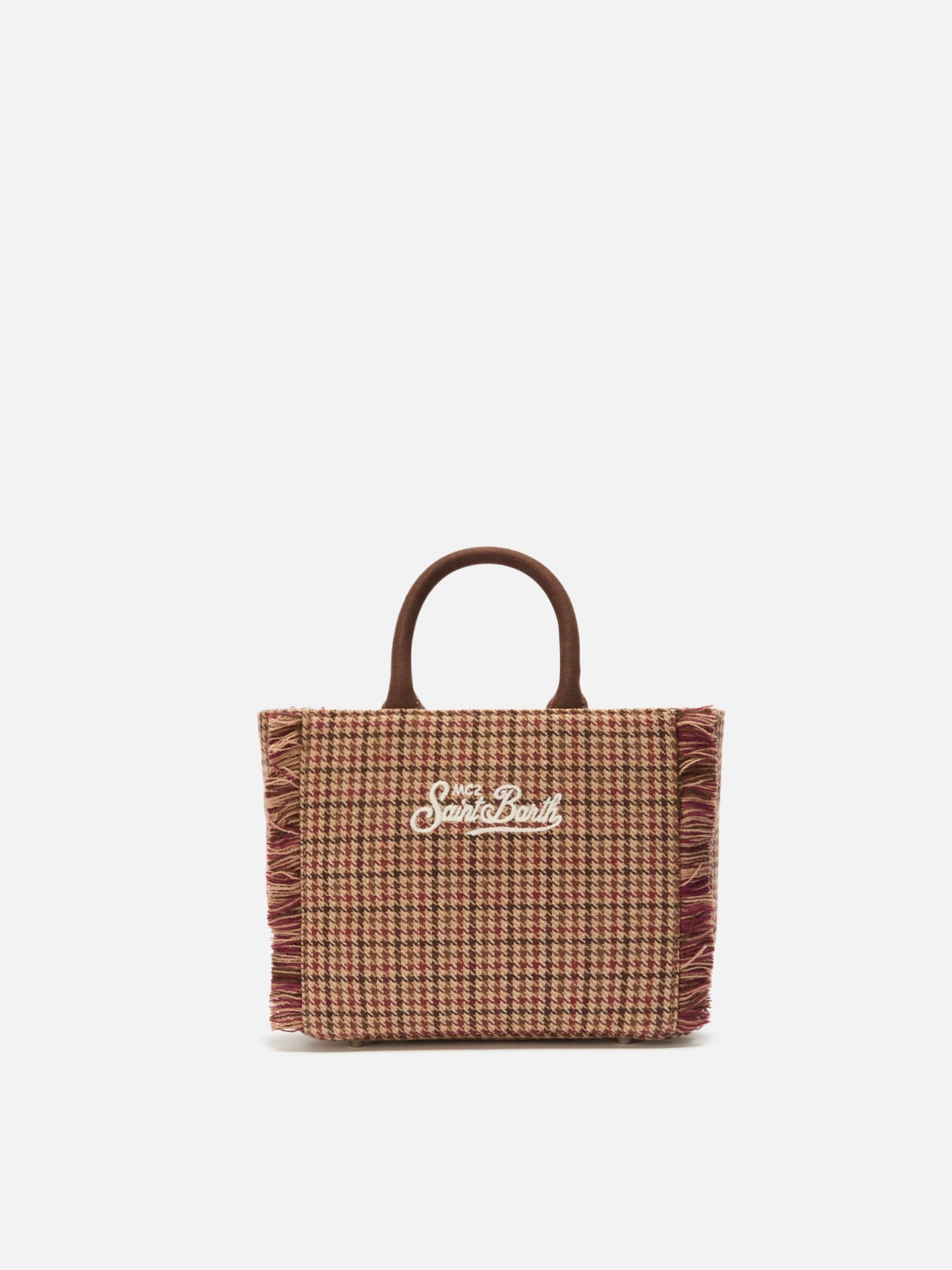 Vanity Mini Wool Handbag in burgundy wool blend