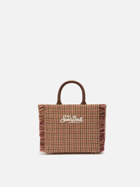 Borsa a mano Vanity Mini Wool in misto lana bordeaux