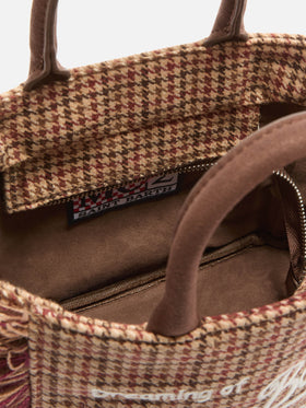 Borsa a mano Vanity Mini Wool in misto lana bordeaux