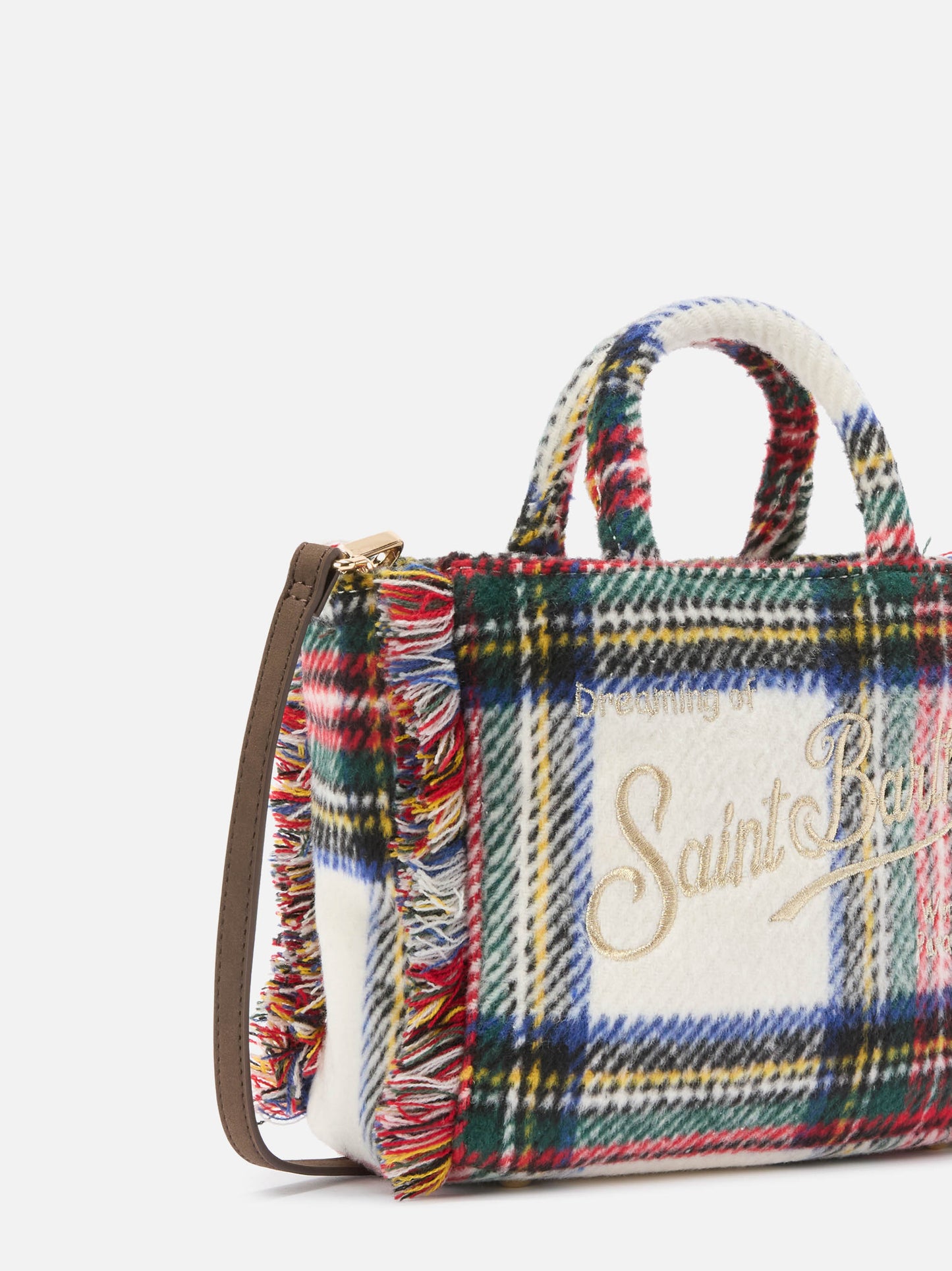 Vanity Mini Wool Handbag in tartan wool blend