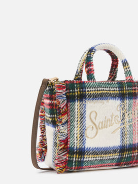 Borsa a mano Vanity Mini Wool in misto lana tartan