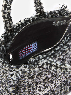 Vanity Mini Tweed Handbag in black and white