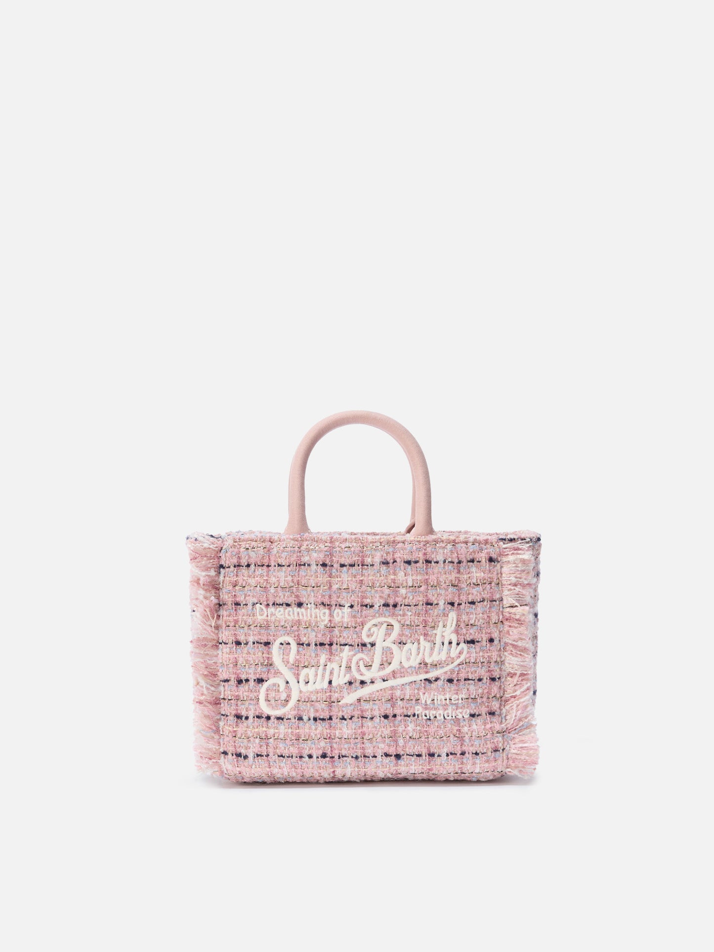 Borsa a mano Vanity Mini Tweed rosa