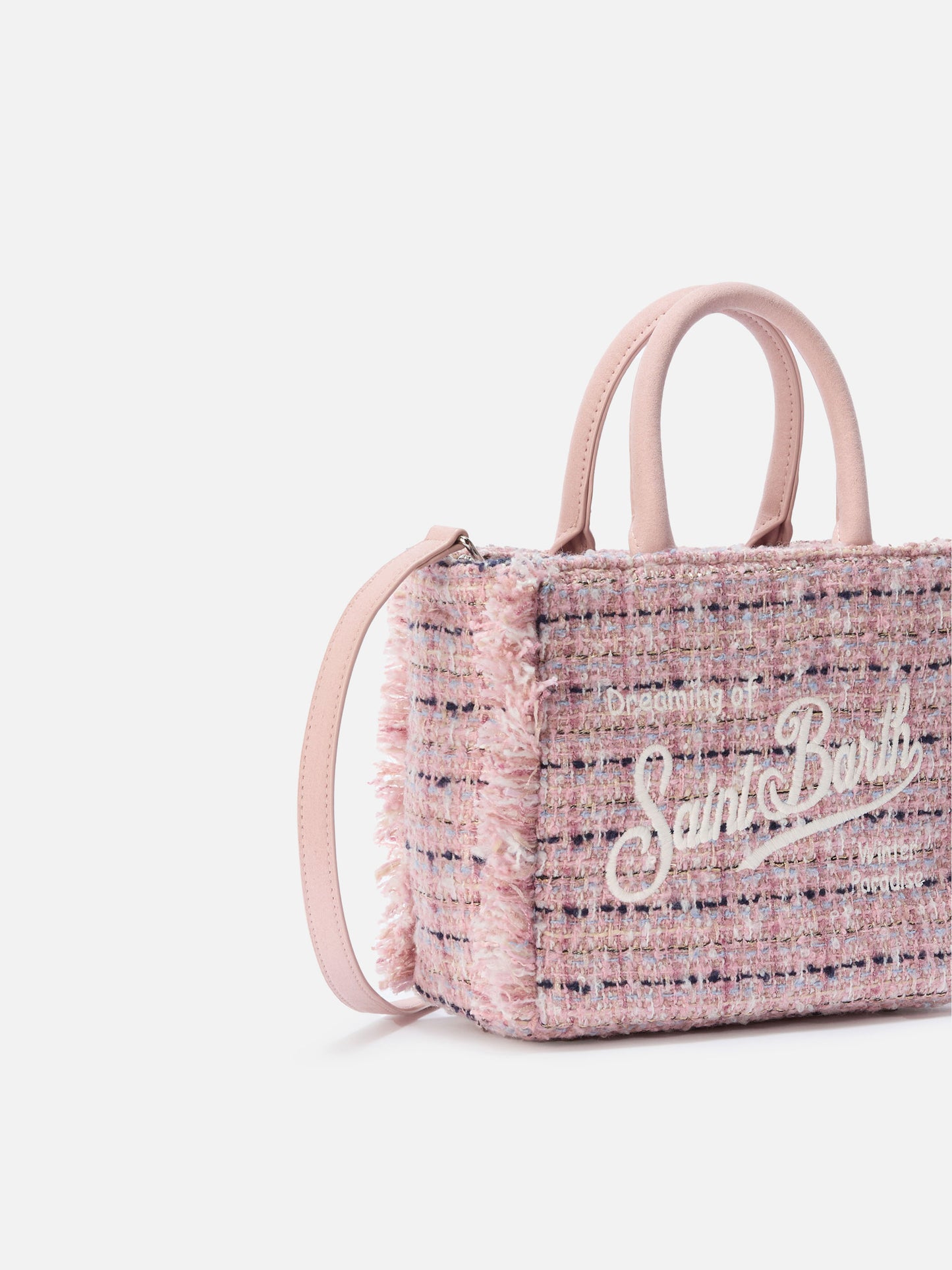 Borsa a mano Vanity Mini Tweed rosa