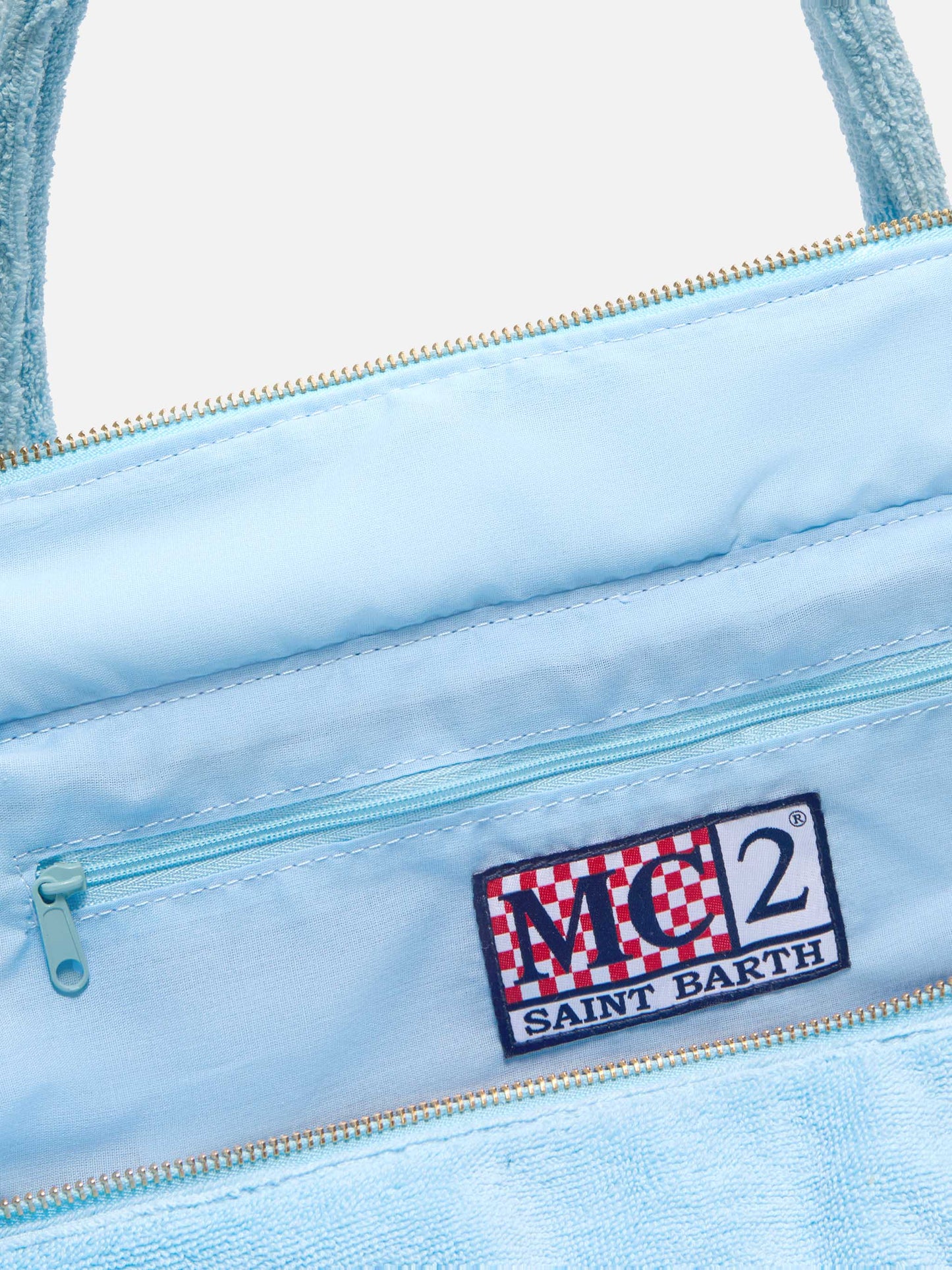 Light blue solid color terry effect Vanity regular bag